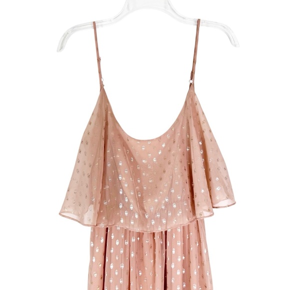 Anthropologie BHLDN Metallic Dots Paris Maxi Dress Gown Pink Size S - Picture 7 of 11